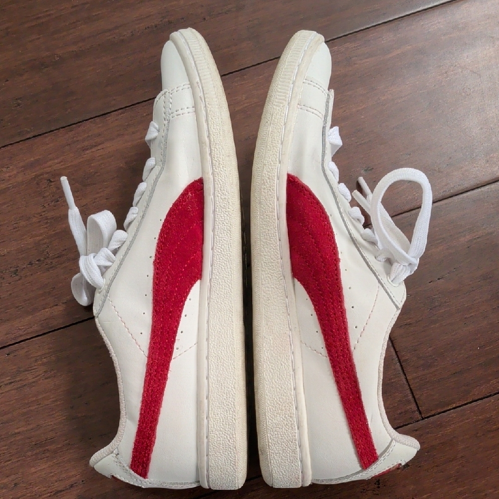 Puma Classic White and Red Sneakers